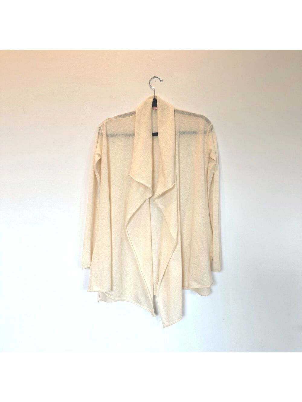 Calypso St. Barth Cashmere Open Front Cardigan Women's Small Cream Lightweight